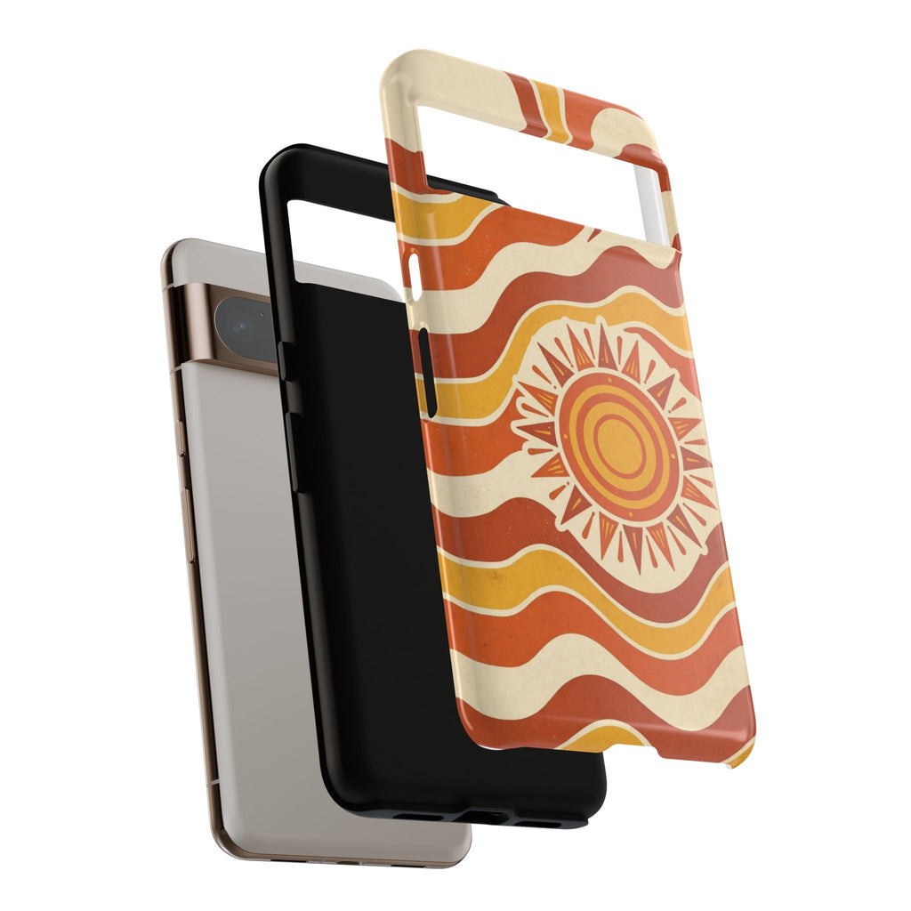 Retro groovy sunset phone case