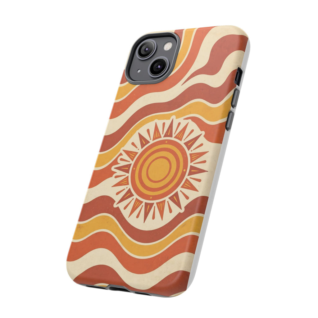 Retro groovy sunset phone case