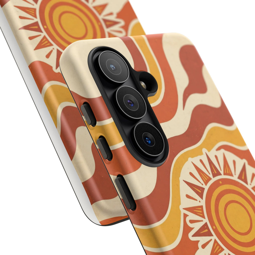 Retro groovy sunset phone case