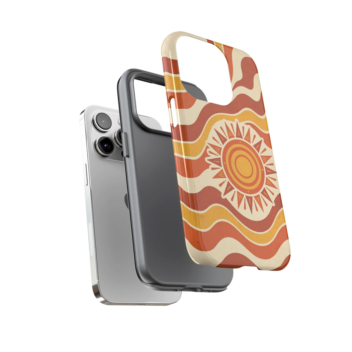 Retro groovy sunset phone case