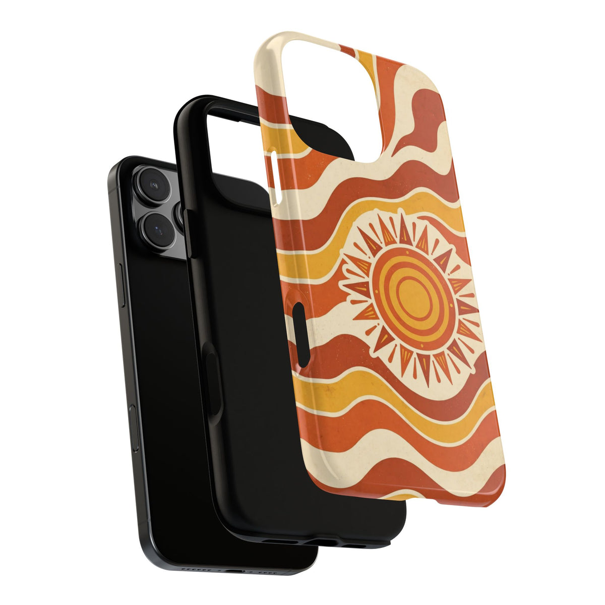 Retro groovy sunset phone case