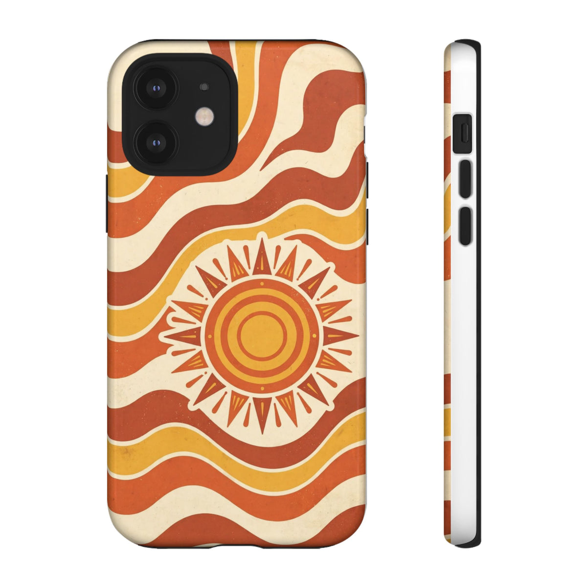 Retro groovy sunset phone case