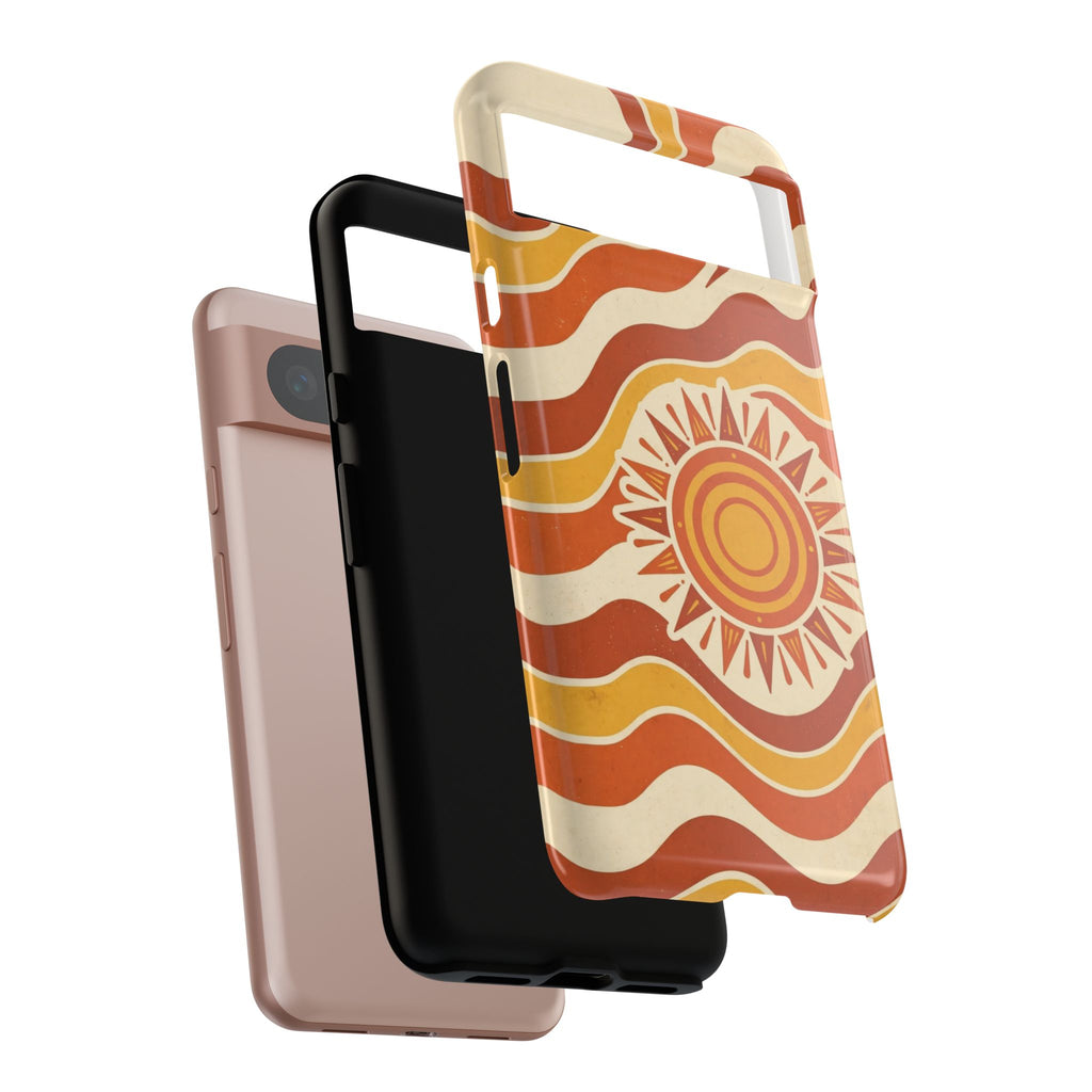 Retro groovy sunset phone case