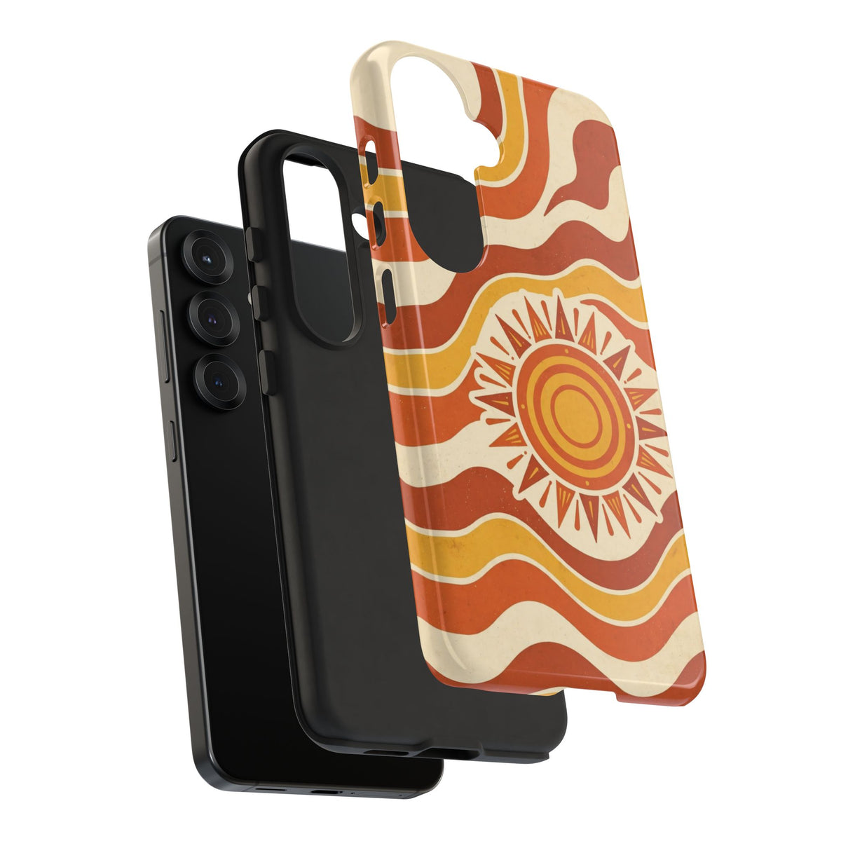 Retro groovy sunset phone case