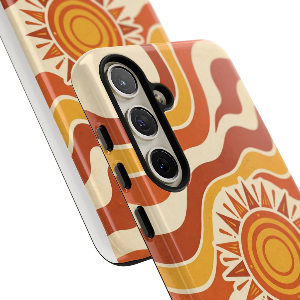 Retro groovy sunset phone case