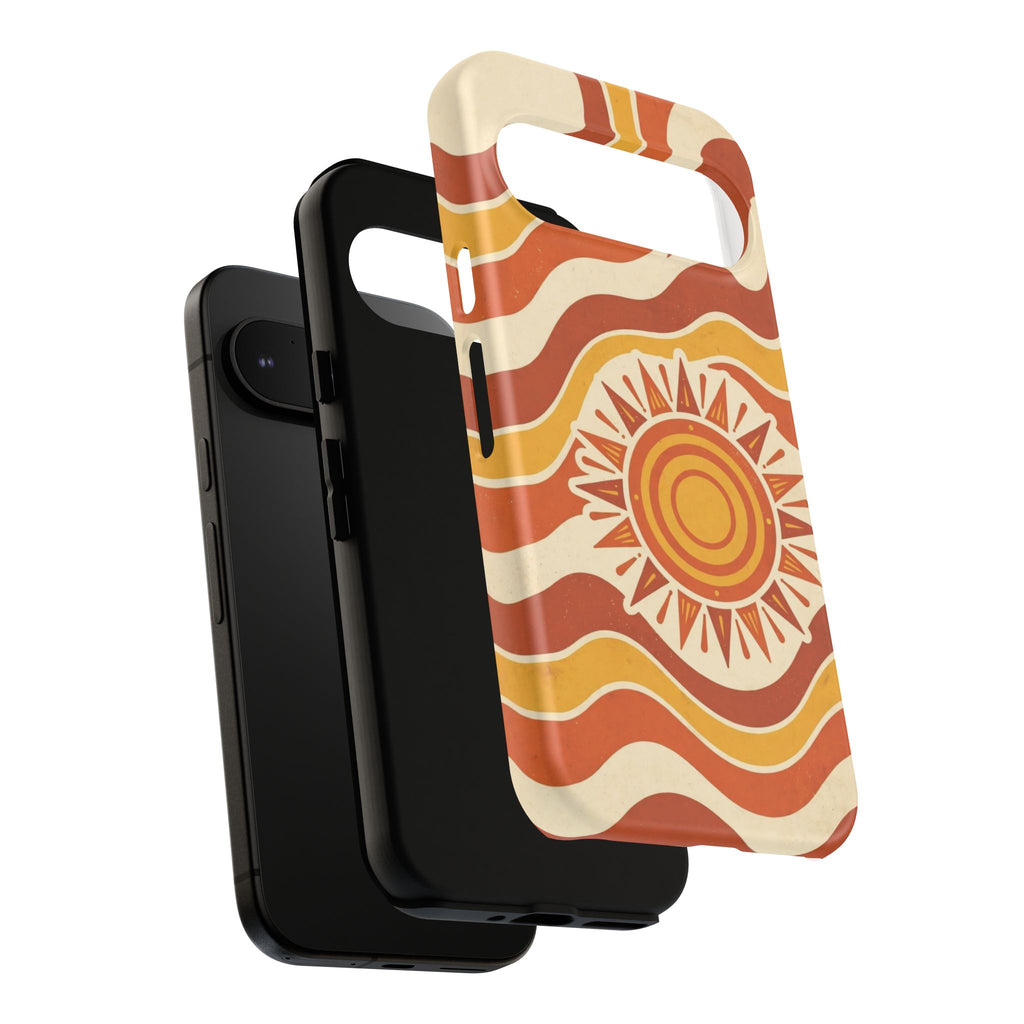 Retro groovy sunset phone case