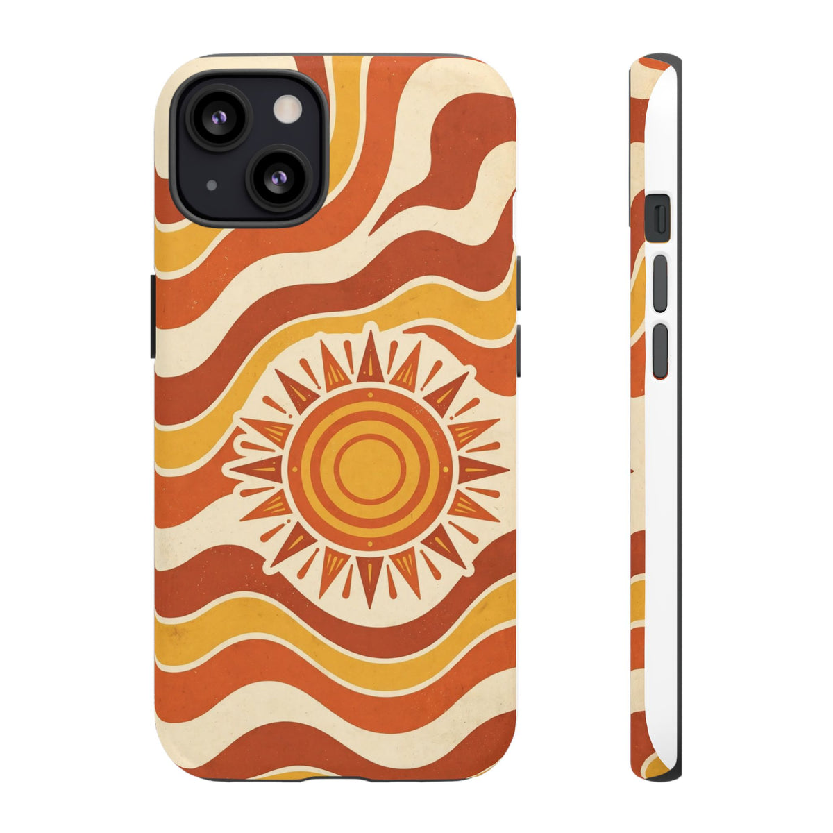 Retro groovy sunset phone case