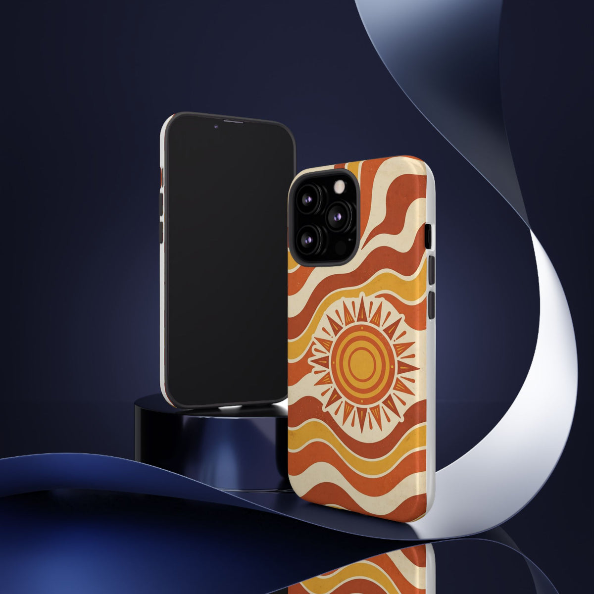 Retro groovy sunset phone case