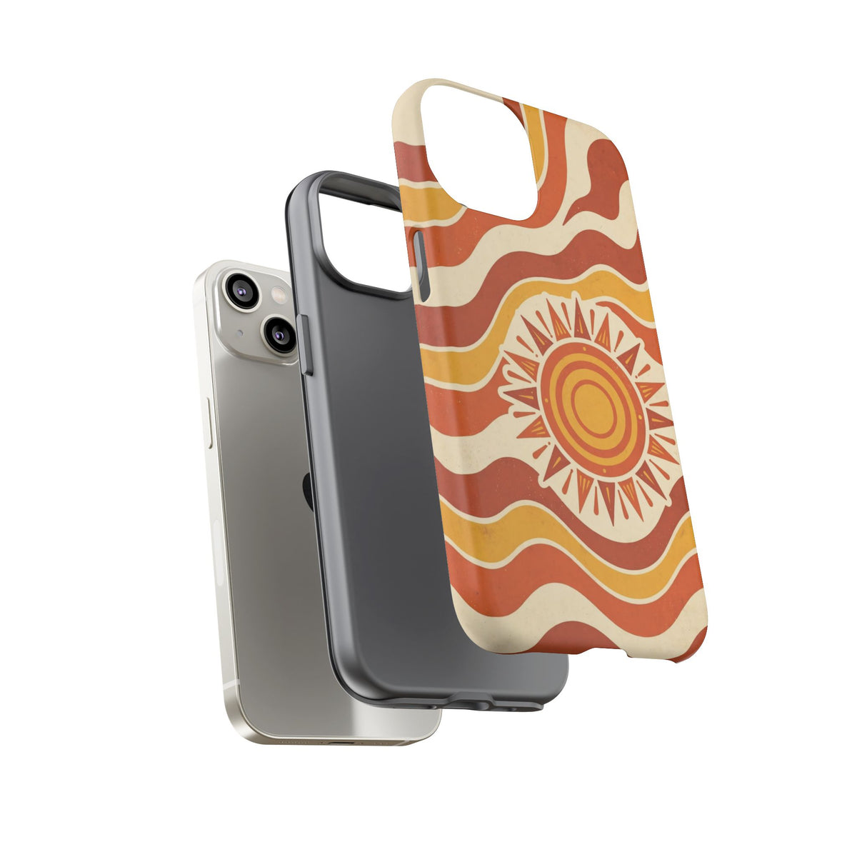Retro groovy sunset phone case