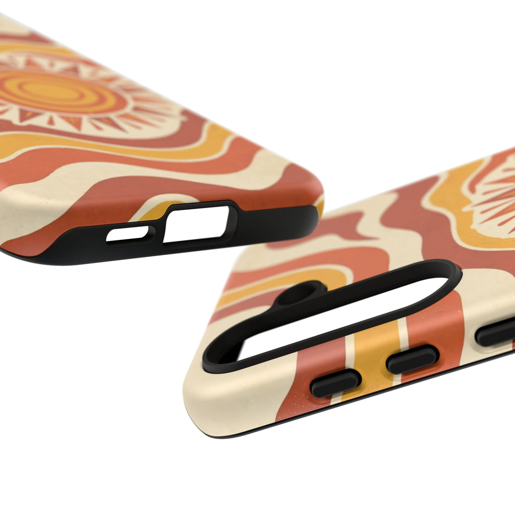 Retro groovy sunset phone case