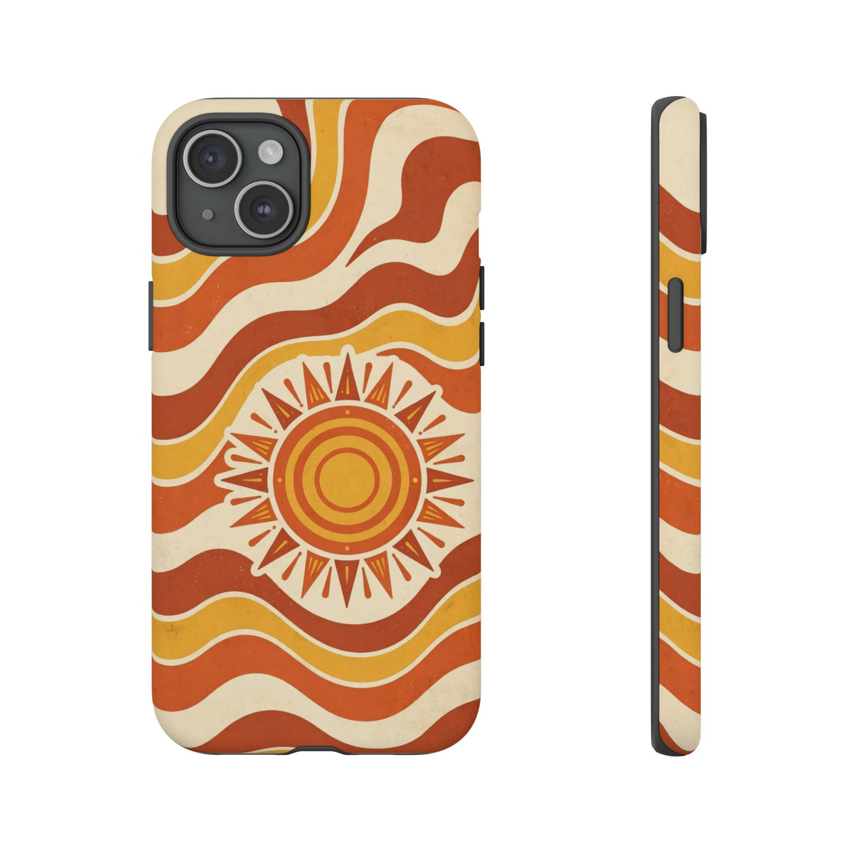 Retro groovy sunset phone case