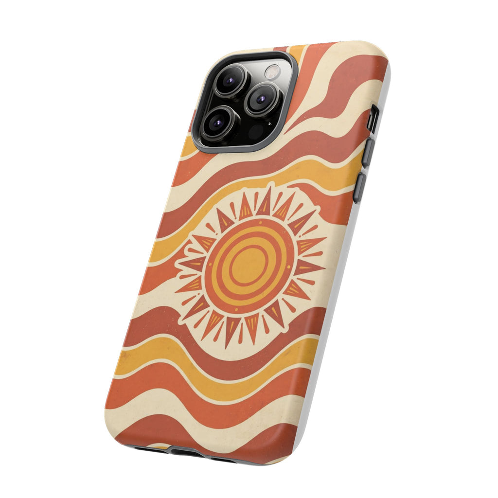 Retro groovy sunset phone case