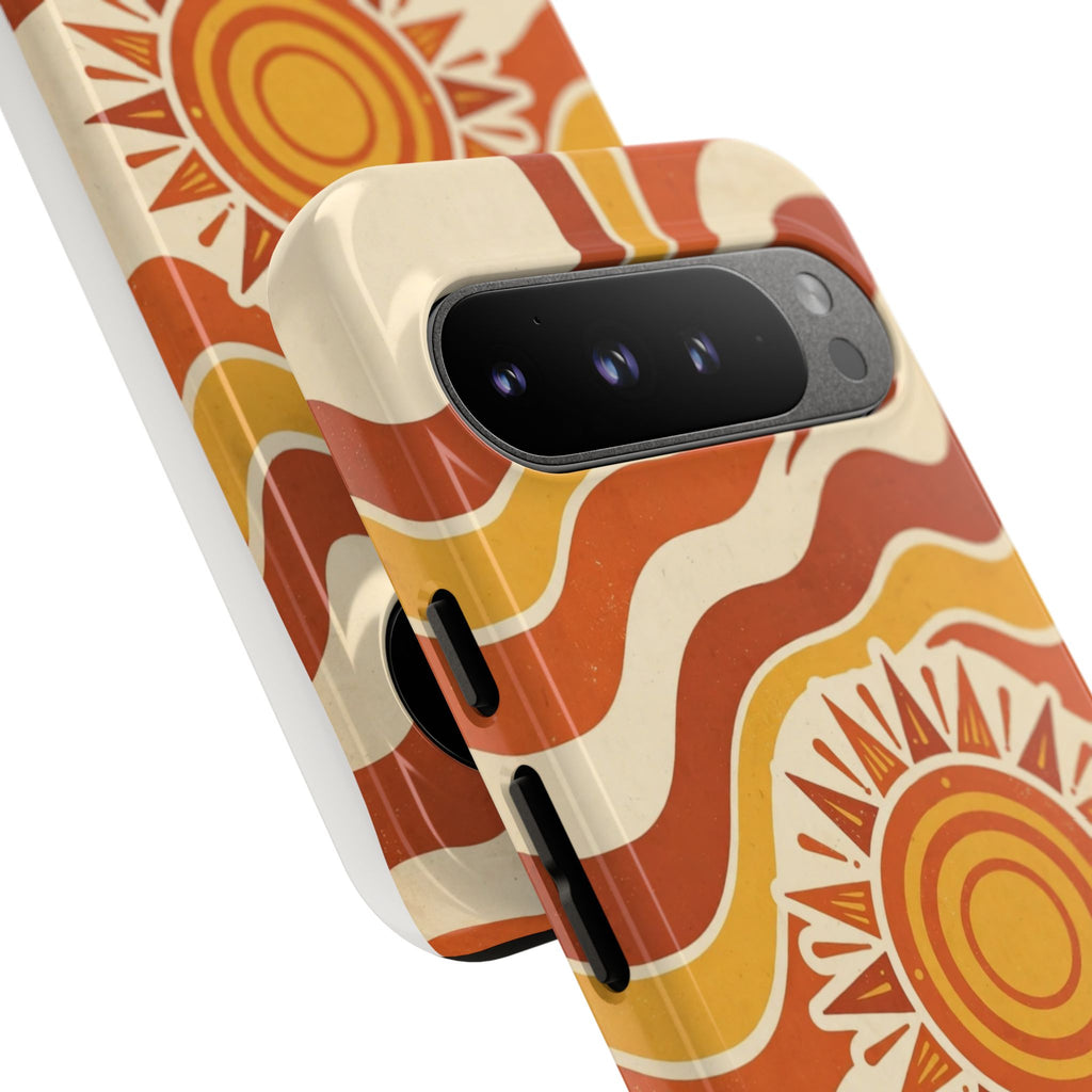 Retro groovy sunset phone case