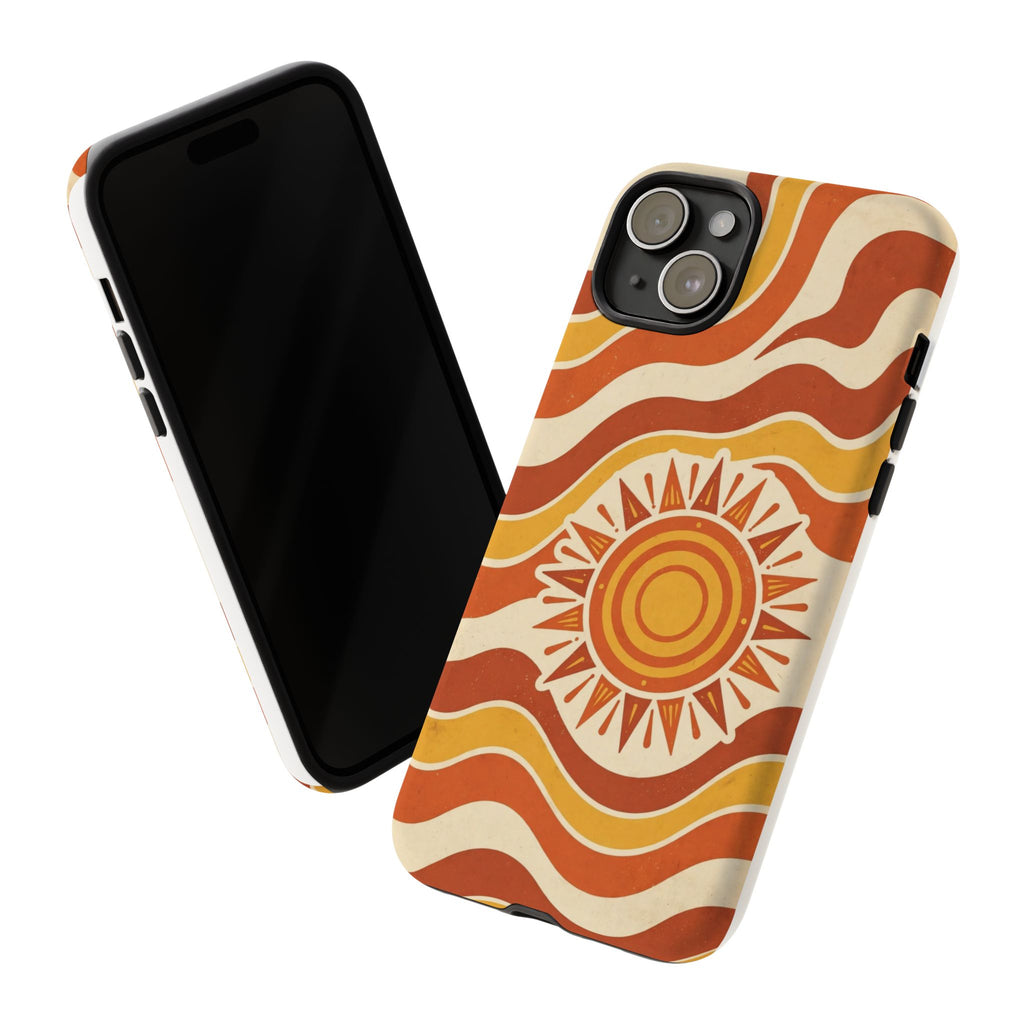 Retro groovy sunset phone case