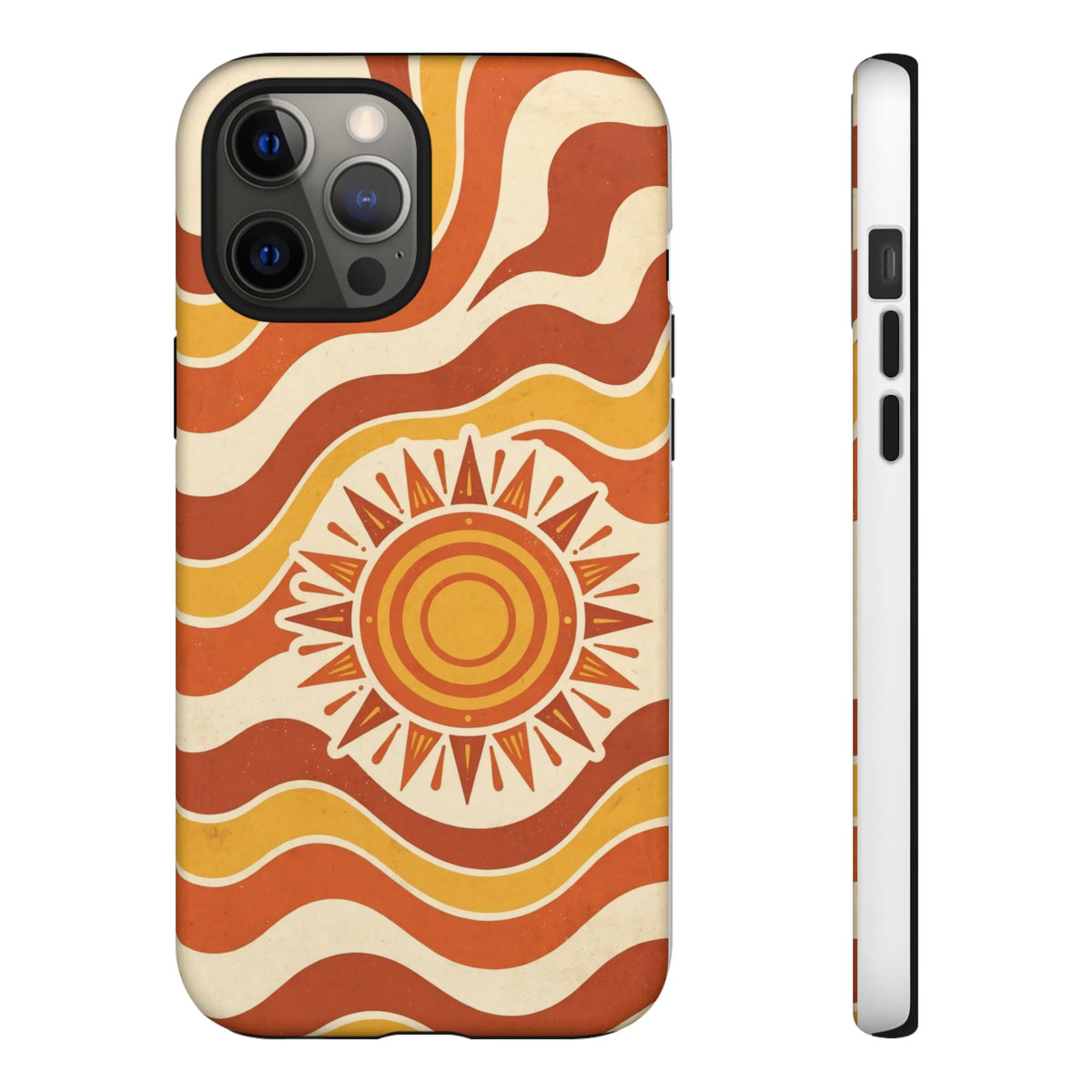 Retro groovy sunset phone case