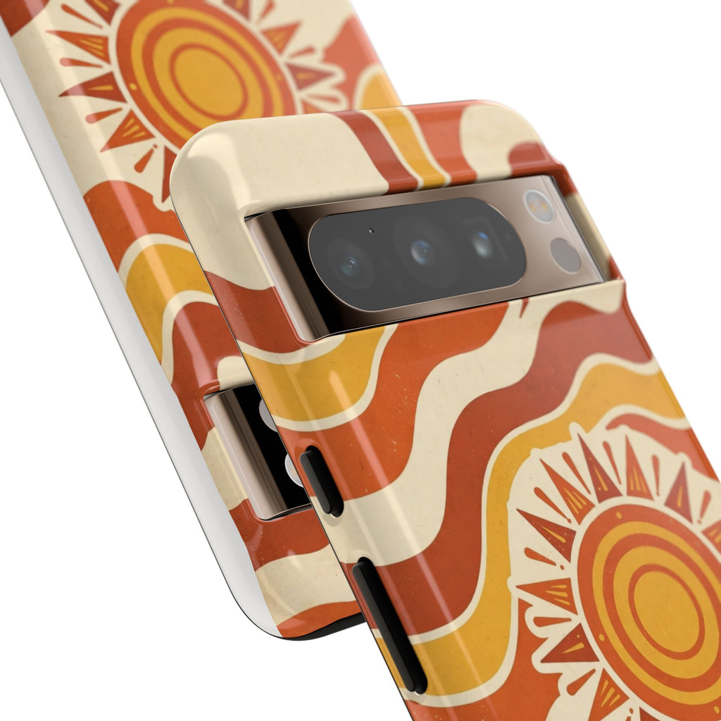 Retro groovy sunset phone case
