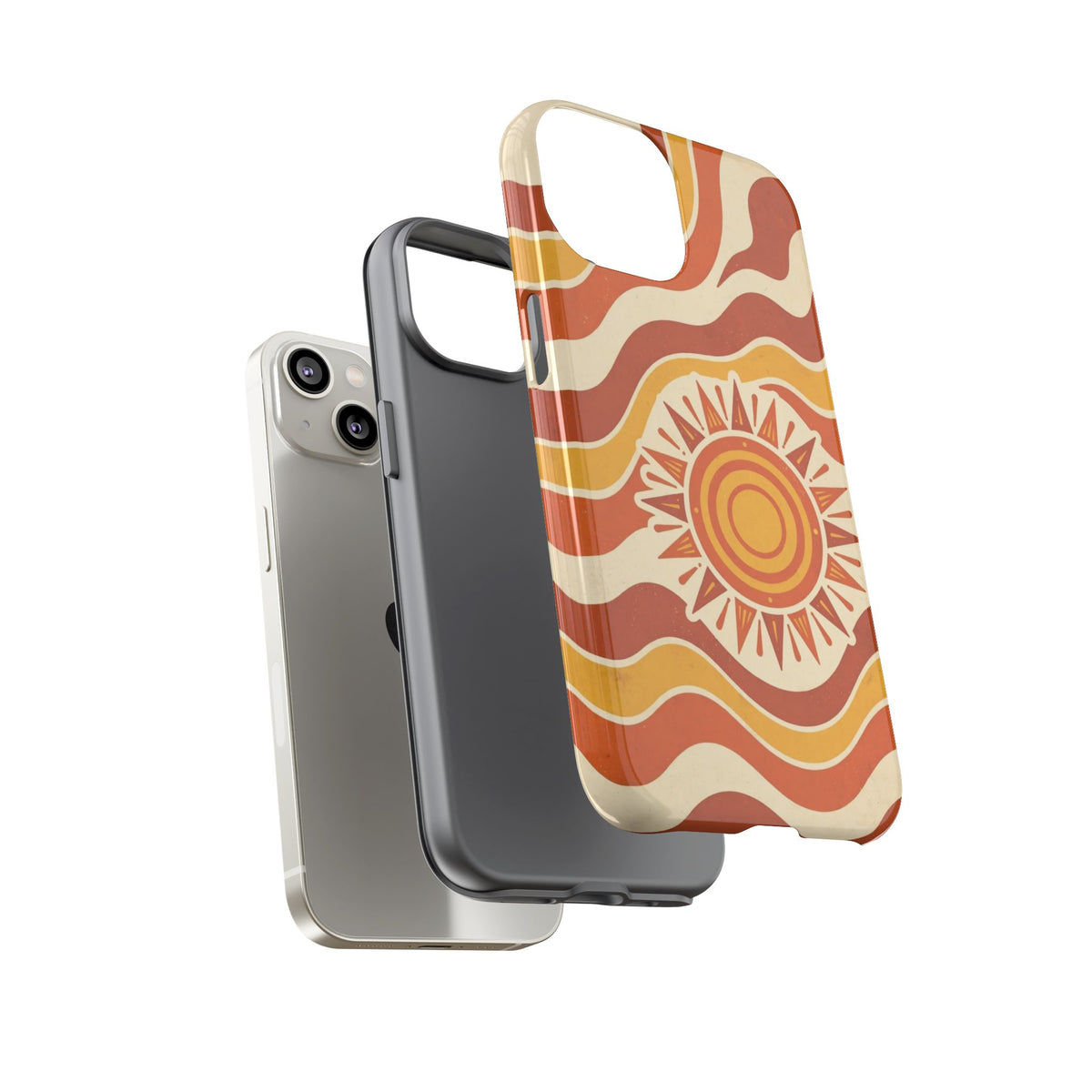 Retro groovy sunset phone case
