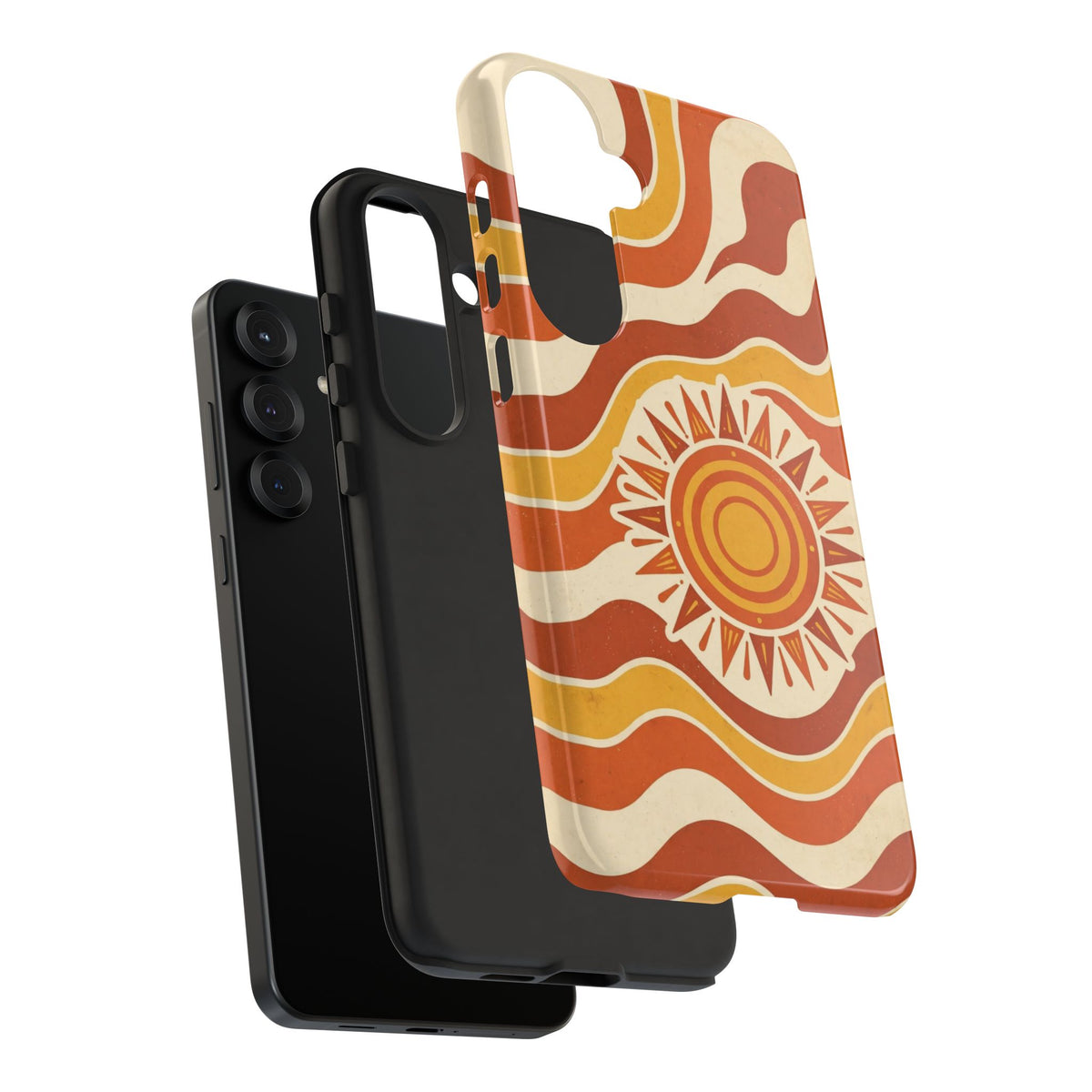 Retro groovy sunset phone case