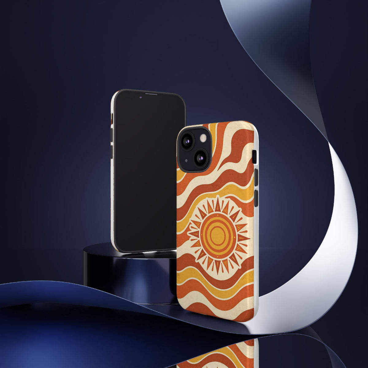 Retro groovy sunset phone case