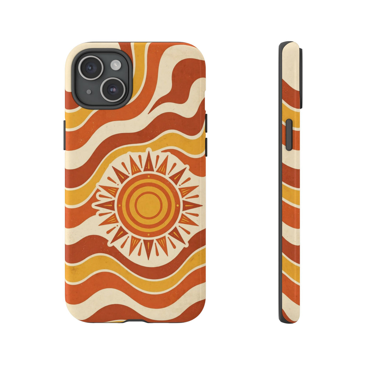 Retro groovy sunset phone case