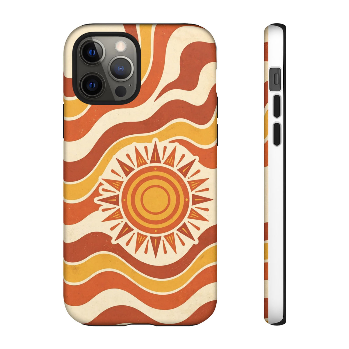 Retro groovy sunset phone case
