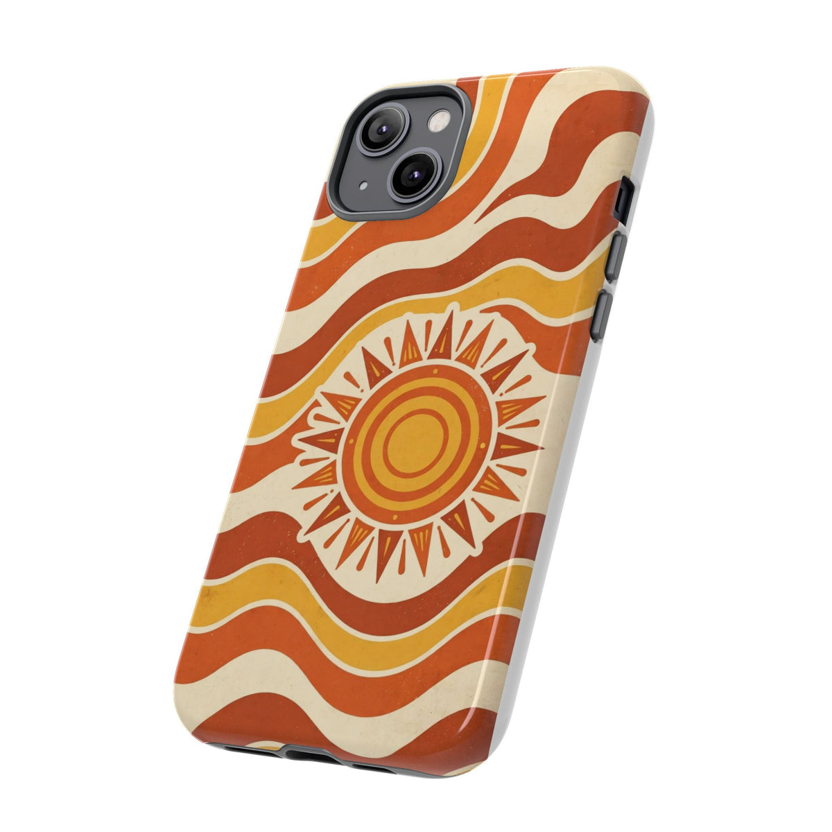 Retro groovy sunset phone case