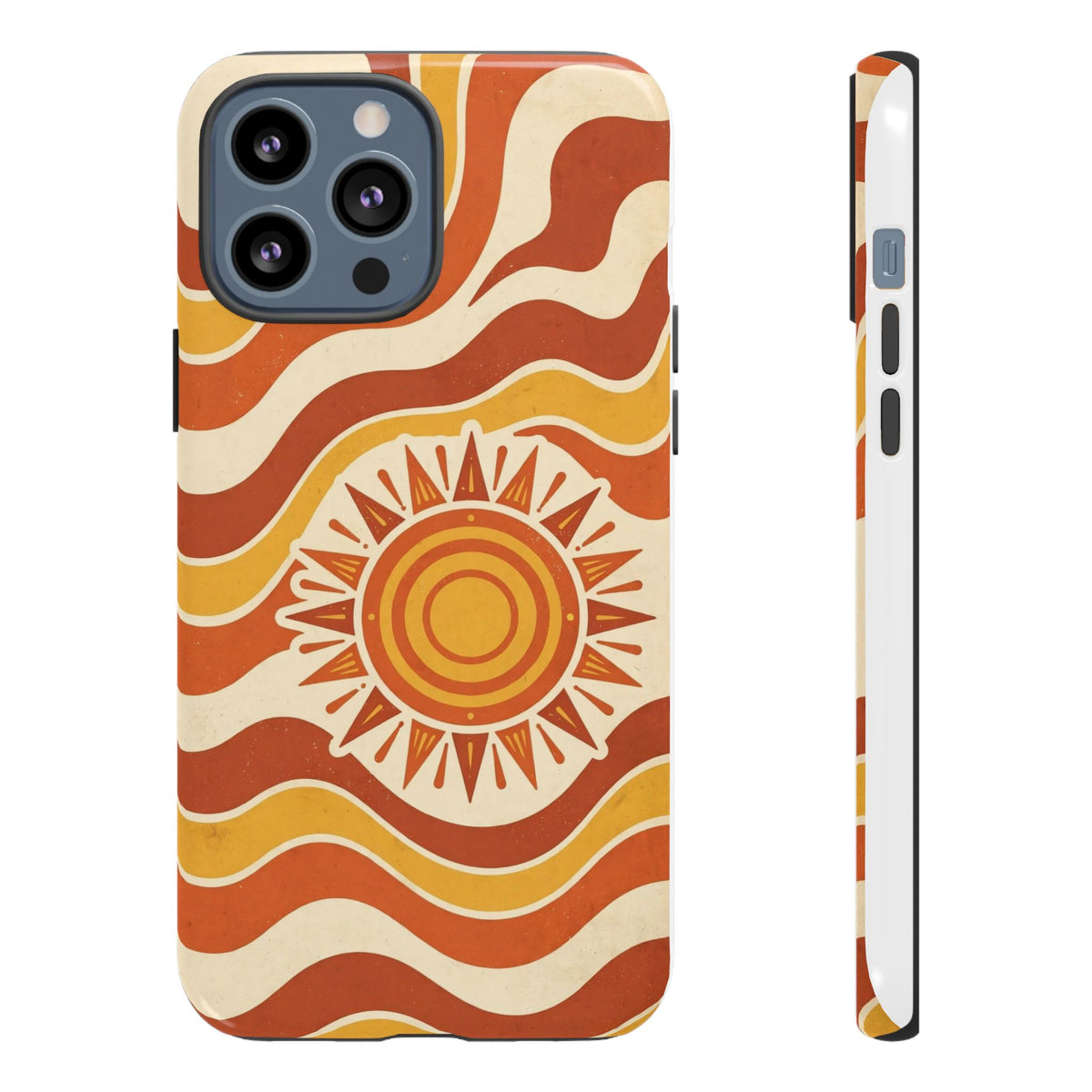 Retro groovy sunset phone case