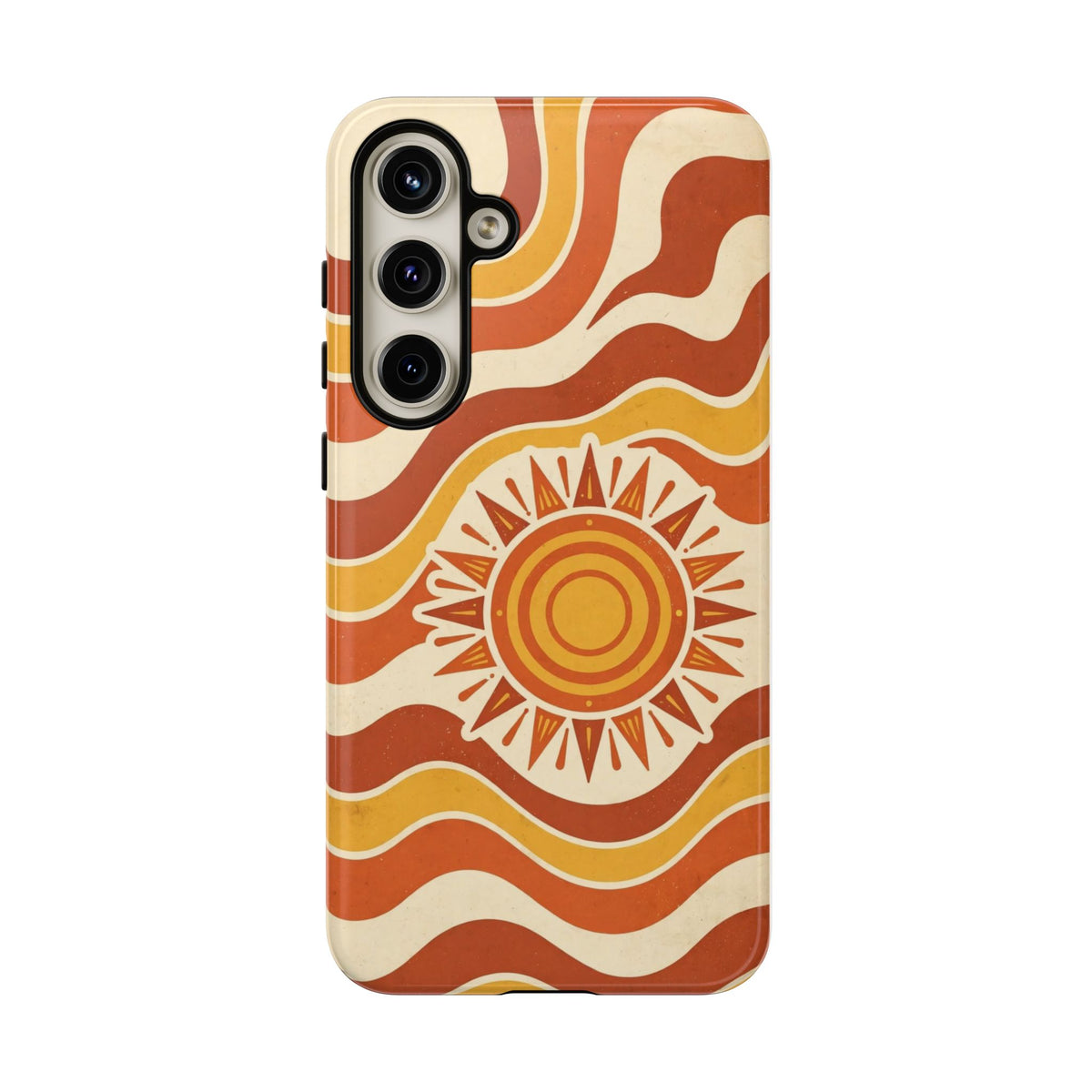Retro groovy sunset phone case