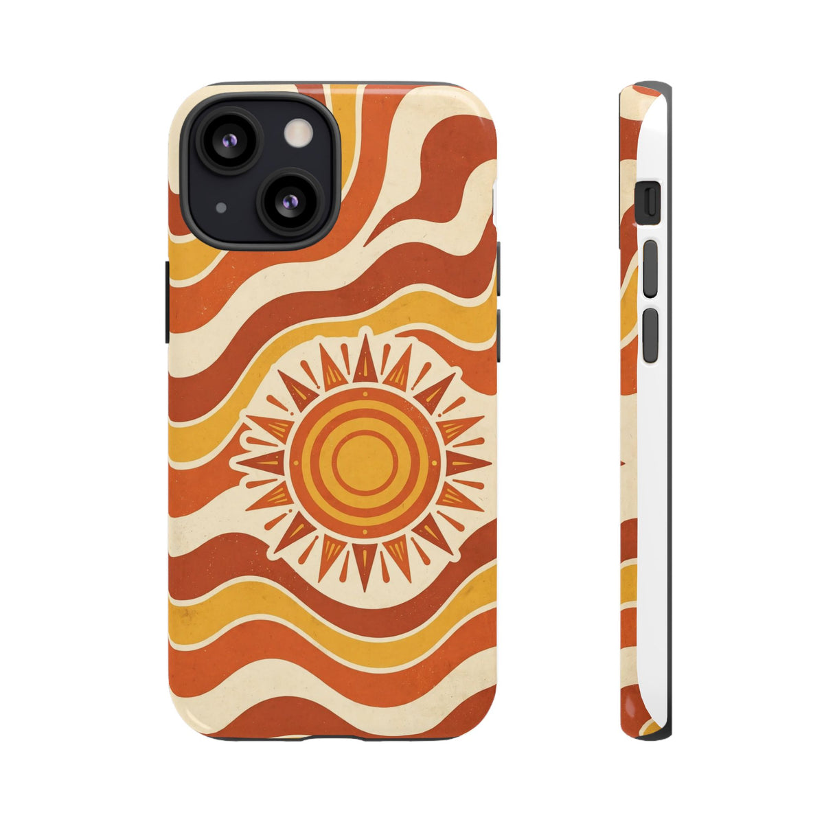 Retro groovy sunset phone case