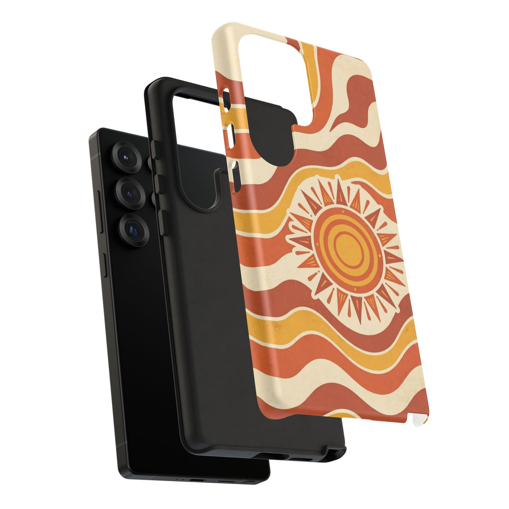 Retro groovy sunset phone case
