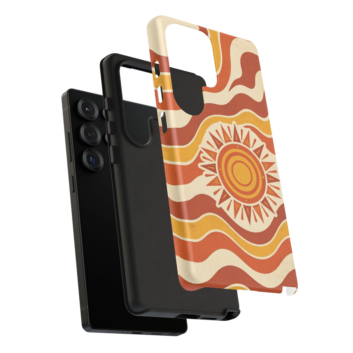 Retro groovy sunset phone case