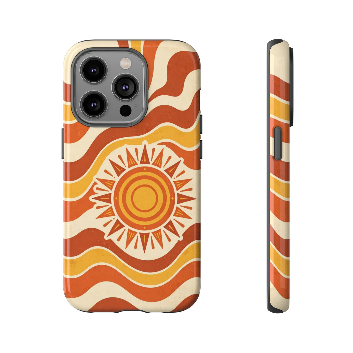 Retro groovy sunset phone case