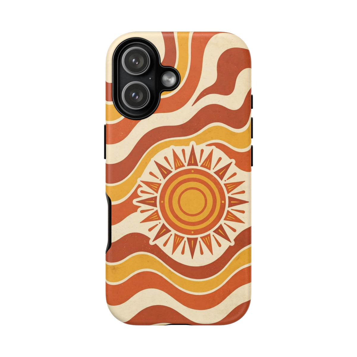 Retro groovy sunset phone case