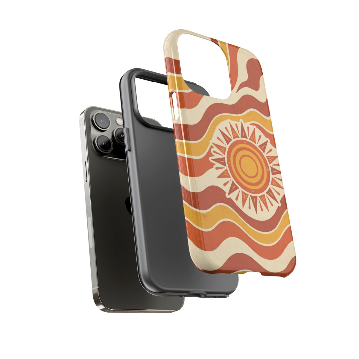 Retro groovy sunset phone case