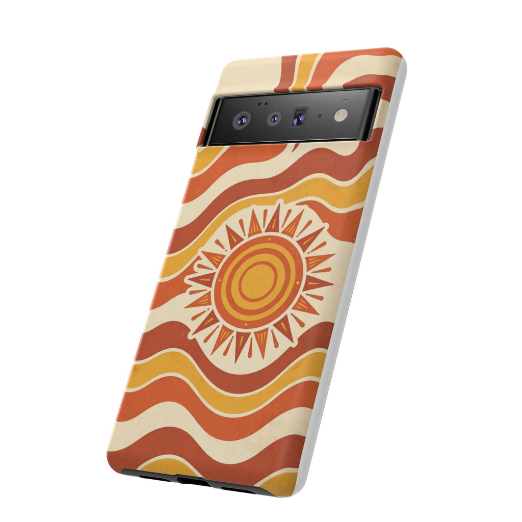 Retro groovy sunset phone case