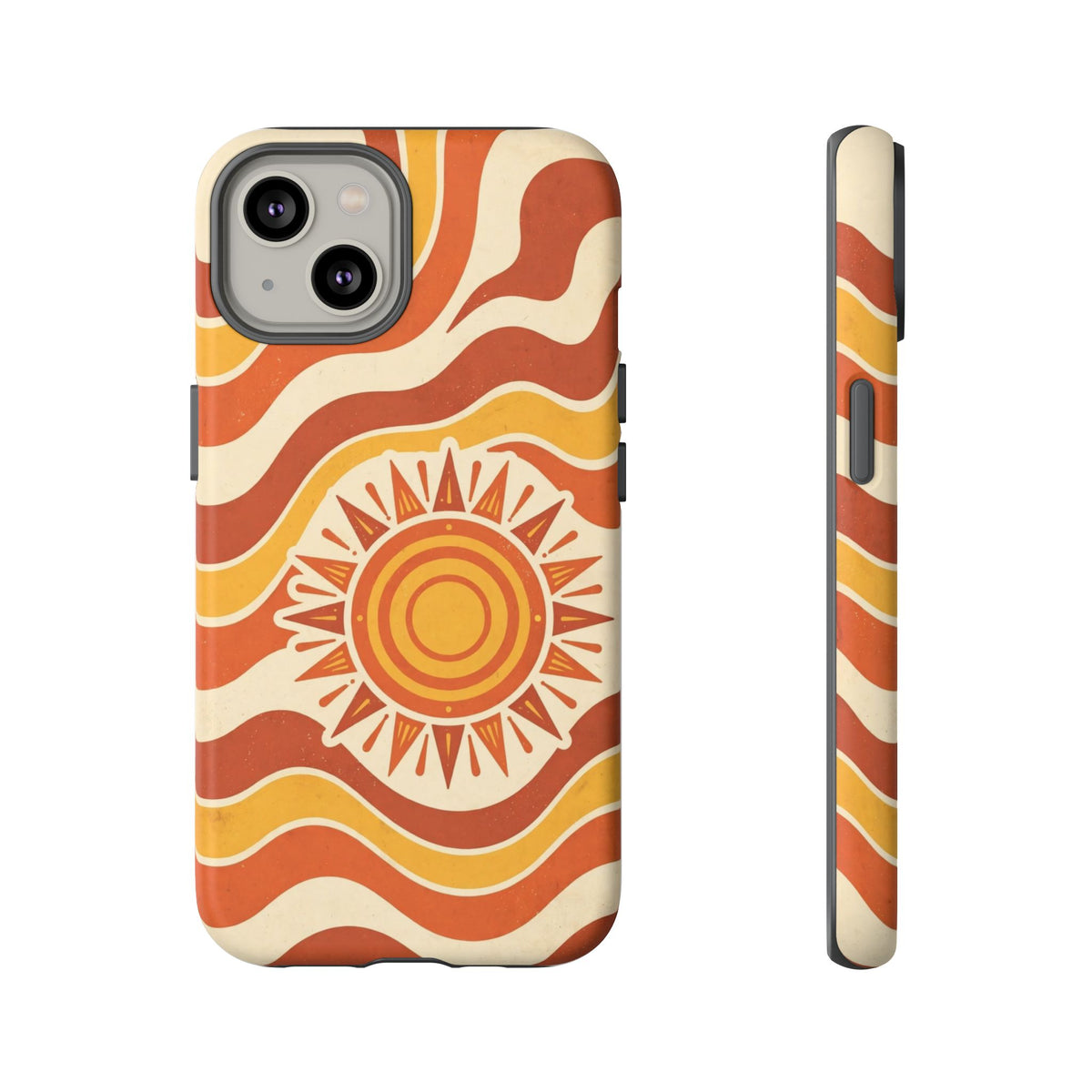 Retro groovy sunset phone case