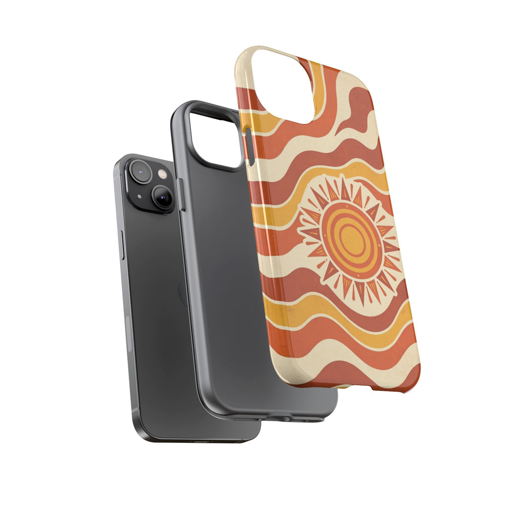 Retro groovy sunset phone case