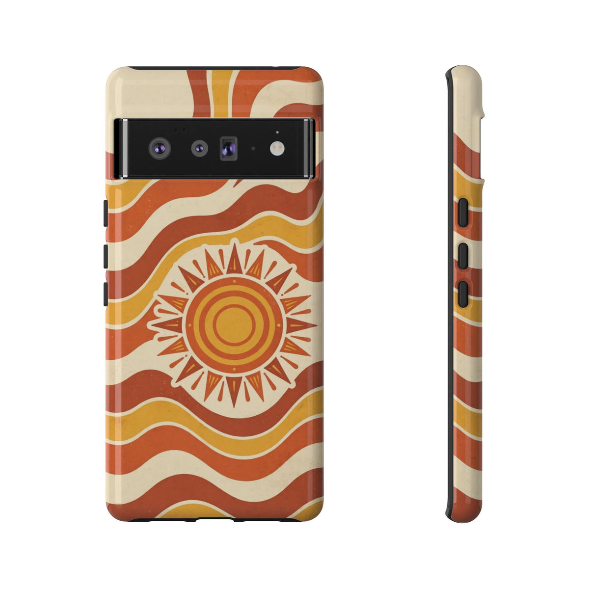 Retro groovy sunset phone case