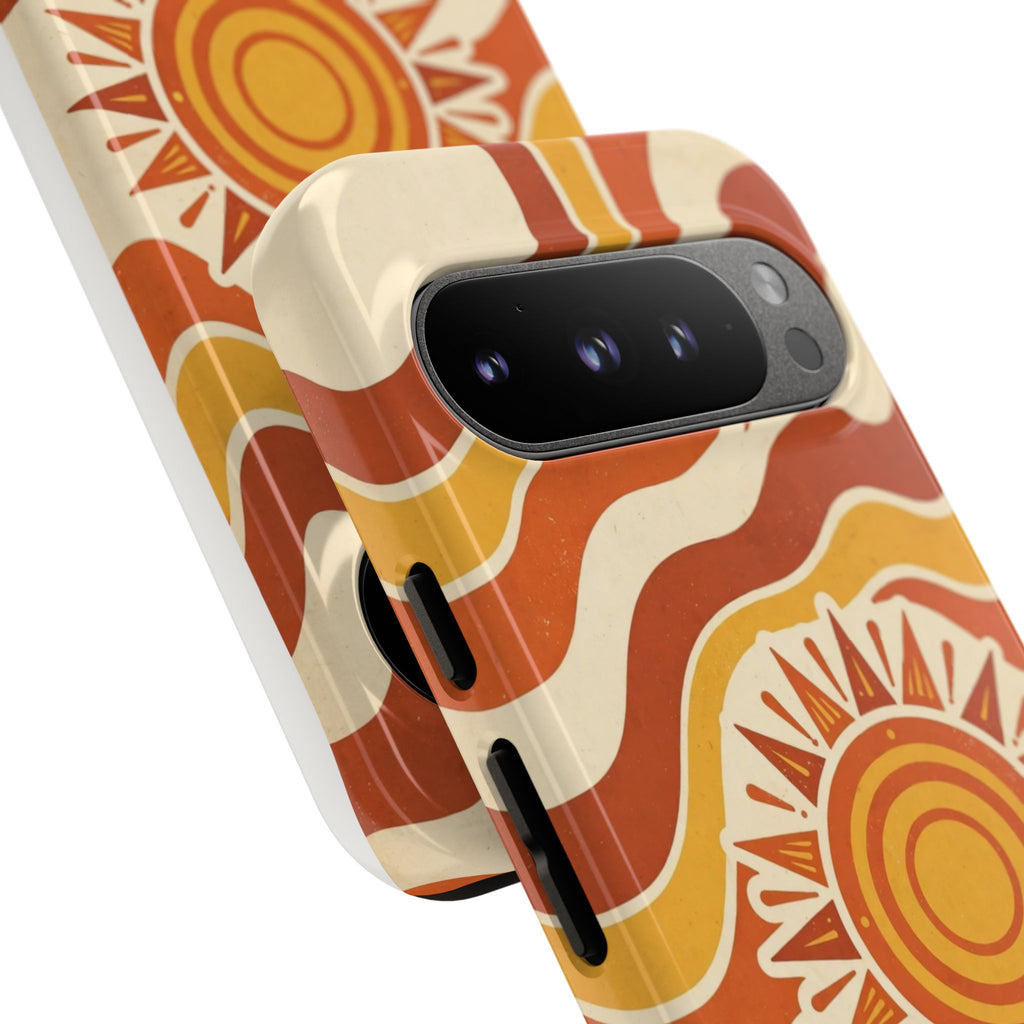Retro groovy sunset phone case