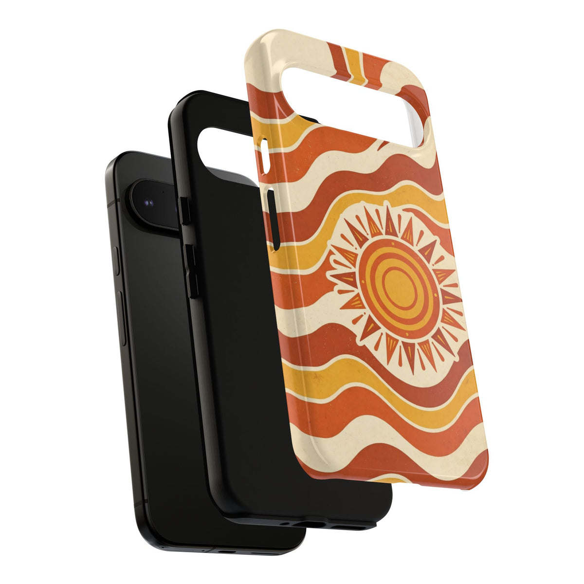 Retro groovy sunset phone case