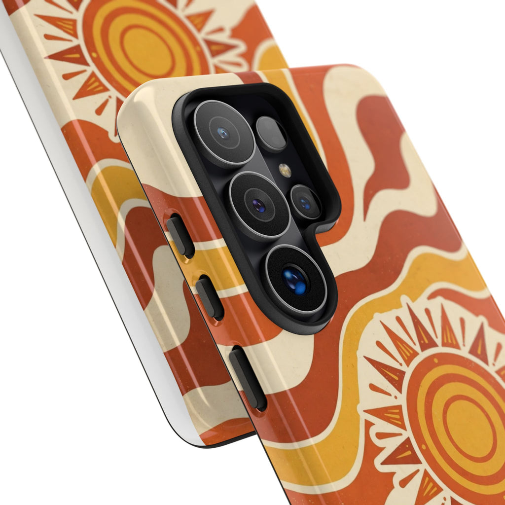 Retro groovy sunset phone case
