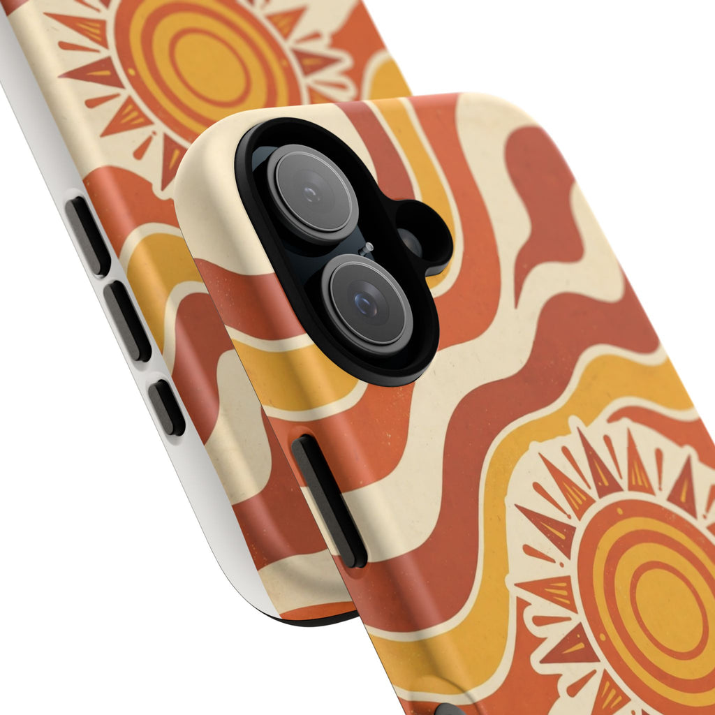 Retro groovy sunset phone case