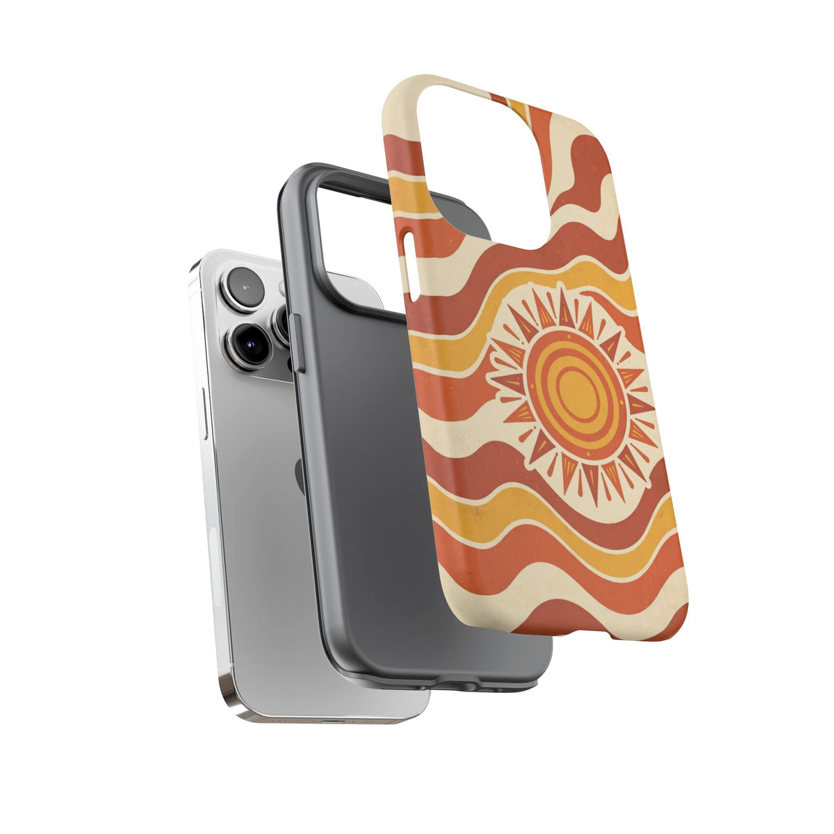 Retro groovy sunset phone case