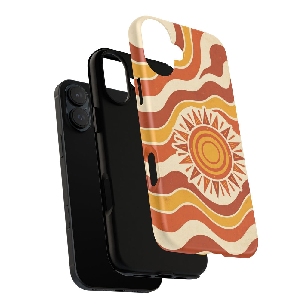 Retro groovy sunset phone case