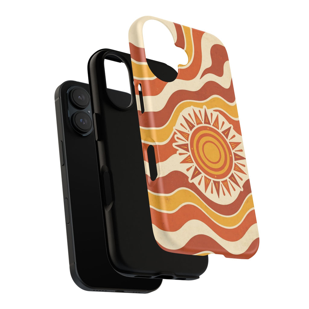Retro groovy sunset phone case
