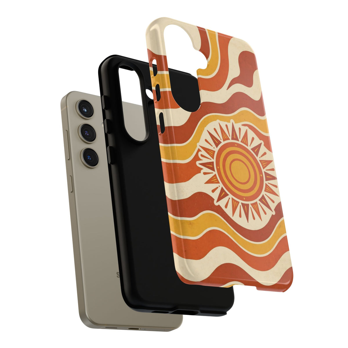 Retro groovy sunset phone case