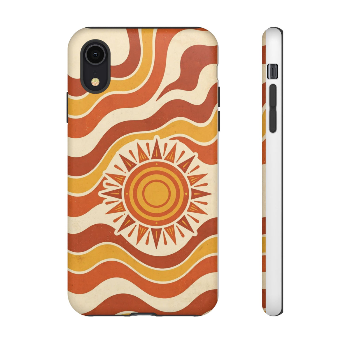 Retro groovy sunset phone case