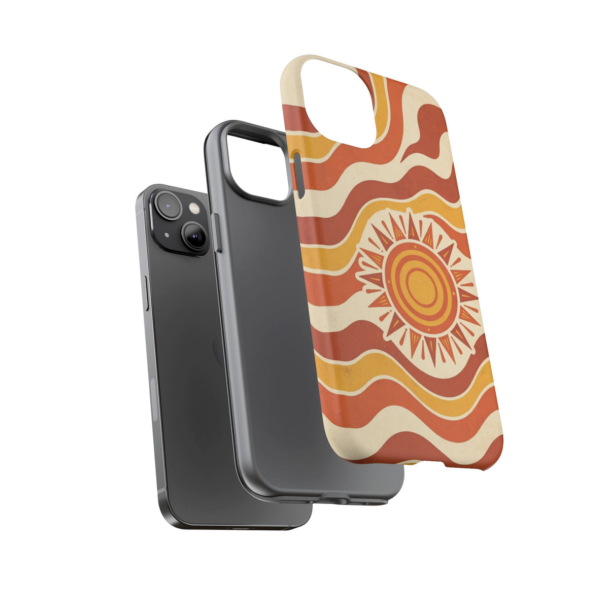 Retro groovy sunset phone case