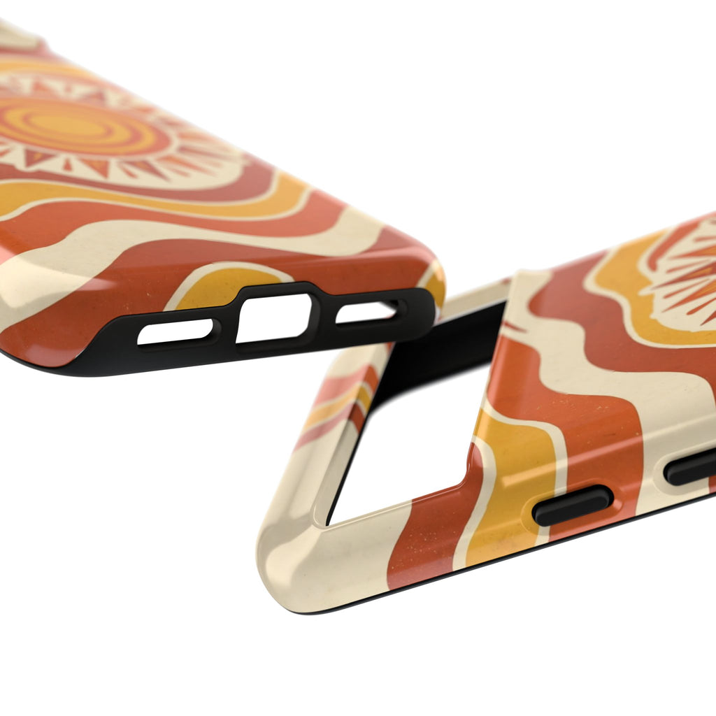 Retro groovy sunset phone case