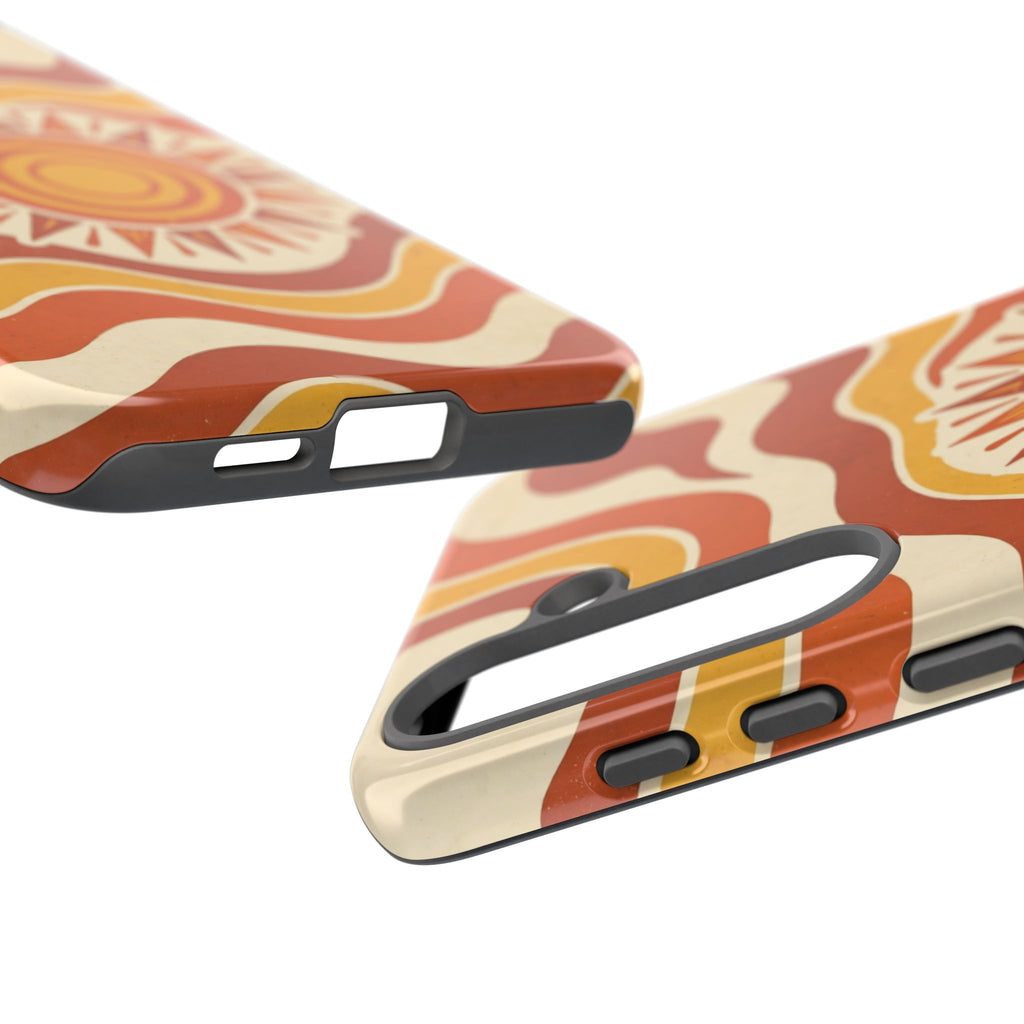 Retro groovy sunset phone case